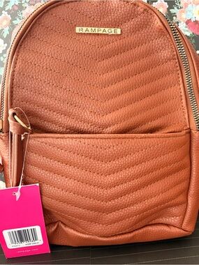 Rampage Quilted Mini Backpack in Warm Cognac